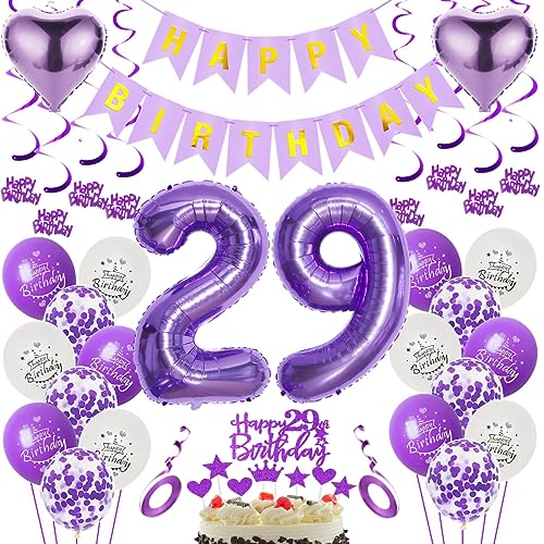 Luftballons 29. Geburtstag Dekoration Lila 29. Geburtstag Deko Frauen Lila Folienballon 29 Jahre Geburtstag Ballon 29.Geburtstag Deko Lila Frau 29 Geburtstag Lila Deko 29. Lila Tortendeko von Oumezon