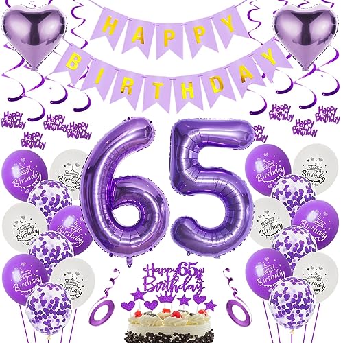 Luftballons 65. Geburtstag Dekoration Lila 65. Geburtstag Deko Frauen Lila Folienballon 65 Jahre Geburtstag Ballon 65.Geburtstag Deko Lila Frau 65 Geburtstag Lila Deko 65. Lila Tortendeko von Oumezon