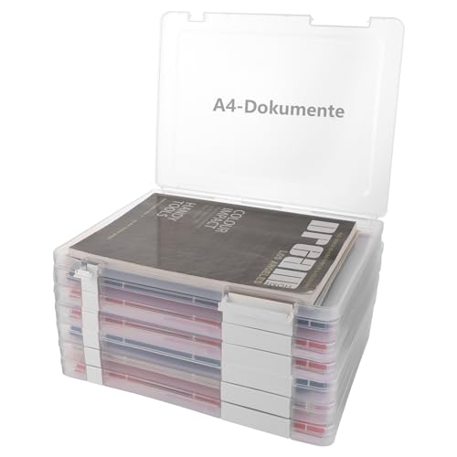 Oungy 6er-Pack Dokumentenbox A4 Plastik, Archivbox A4, A4 Papieraufbewahrung, Klassenzimmer Organisation von Oungy