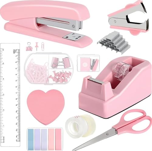 Heftgerät-Set für Schüler/Büro pink von OurLeeme