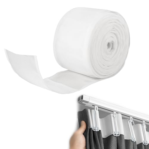 OusSee Gardinenband Schlaufenband, 10CM Schlaufenband zum Nähen, Transparenter Stockriemen aus Nylon, Aufnähen Verdeckte Breit Nylon Stegband, 5M von OusSee