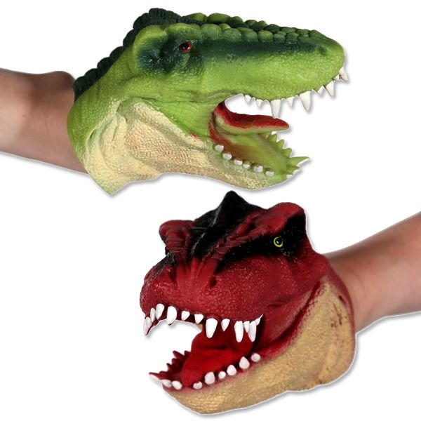 Dinosaurier Handpuppe aus Gummi, T-Rex, 15cm, 1 Stk von Out of the blue KG