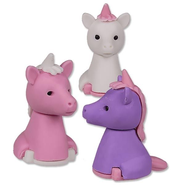 Einhorn Puzzle Radiergummi, 3 Stk., kleine 3D-Puzzles als Einhornfigur von Out of the blue KG