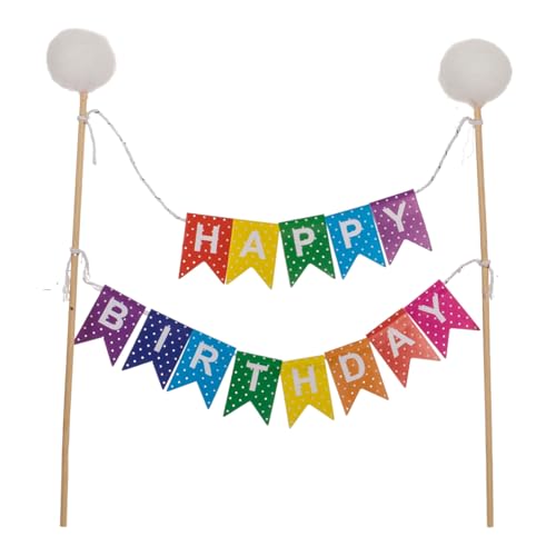 Happy Birthday Kuchendeko Girlanden Geburtstagsdeko in zufälliger Variante Perfekt für Kindergeburtstage: Dekoration Geburtstag Cake Topper und Tortenzubehör für bunte Geburtstage! von Out of the blue
