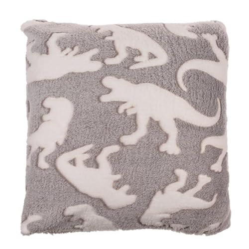 Kuschelkissen, Dinosaurier, mit Glow in The Dark, 40 x 40 cm, 100% Polyester, Füllgewicht: 280g, Vakuum verpackt, 6 Stück im Polybeutel von Out of the blue