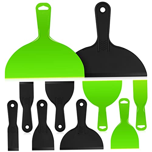 Outanaya 10 STK Farb Schaber Set Füllspachtel Für Wandspachtel Spachtelmasse Für DIY Spachteln Schwarze Kittspachtel Spachtel Mit Griff Kittkratzer Spachtel Maler Flache Kratzer Plastik von Outanaya