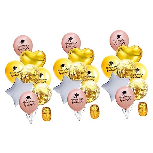 Outanaya 3 Sätze À 9 Stück Abschlussballons aus Latex Abschlussballons 2020 roségoldener Ballon Luftballons in Roségold Golddekor Partyballons Luftballons für die Partydekoration von Outanaya