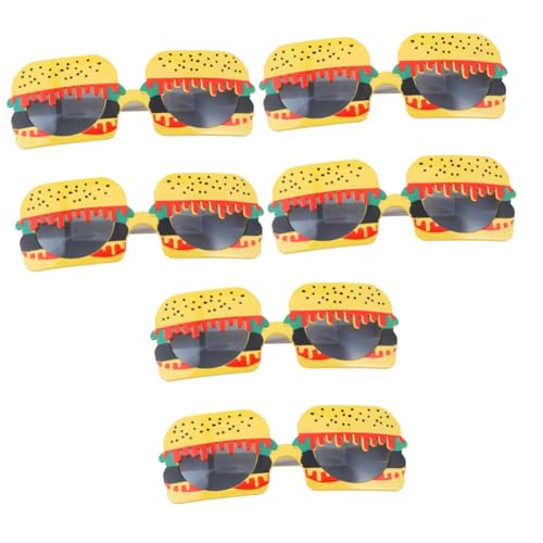 Outanaya 6 Stk Hamburger Sonnenbrille Maskerade-brille Sonnenbrillen-requisiten Sonnenbrille in Burgerform Windsäcke Und Spinner Gläser Burger Brillengestell Kostüm Brillen Abs Yellow von Outanaya