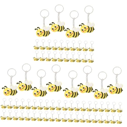 Outanaya 72 Stk Biene Schlüsselanhänger Aufkleber Schlüsselanhänger für Autoschlüssel Honig bienen bienen zubehör kindergeldbeutel kinder Kreativer Schlüsselanhänger PVC von Outanaya