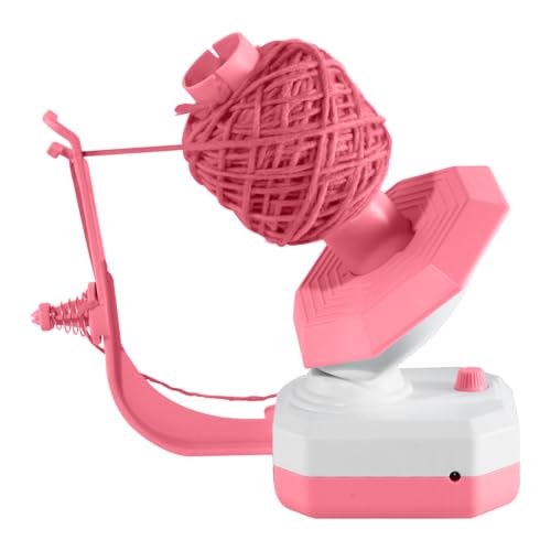 Outbit Automatischer Garnknäuelwickler, elektrischer Garnwickler, USB-Anschluss, 283.5 g, schneller Garnspinner, Wollwickler zum Häkeln, für Strickliebhaber (Rosa) von Outbit