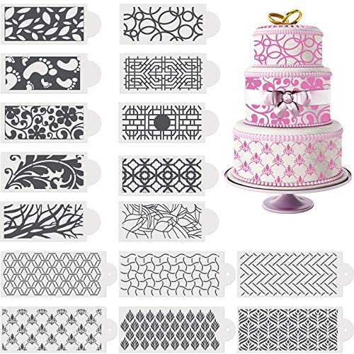 16 Stücke Kuchen Dekoration Schablonen Kuchen Dekoration Vorlagen Hochzeitstorte Dekorative Blumen Rand Formen Backen Werkzeug für Cupcake Hochzeitstorte Dekoration Lieferungen von Outus