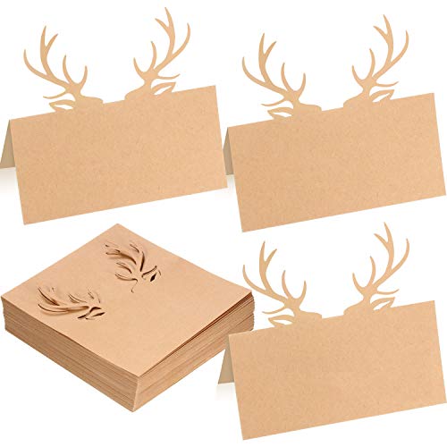 Weihnachten Geweih Kraft Zelt Karten Tisch Ortsname Karten Rentier Geweih Kraft Rentier Geweih Stanzung Design für Weihnachten Winter Party (30 Blatt) von Outus