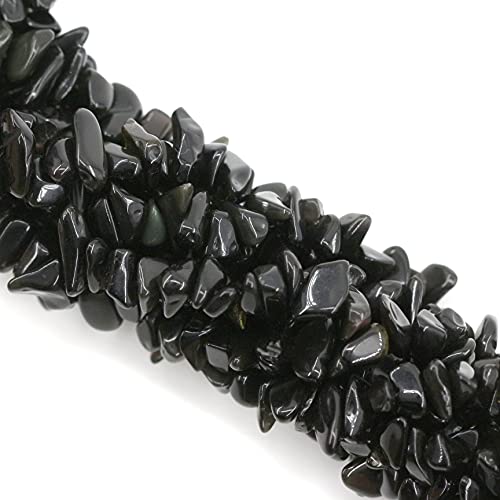 Mini Schwarz Obsidian Kristalle Perlen Edelsteine Chips Kristalle Trommelsteine Edelsteine Heilsteine Kristall Steine Granulat für DIY Armbänder Ketten Ohrringe Schmuck Machen Crafting 80cm von Ouubuuy