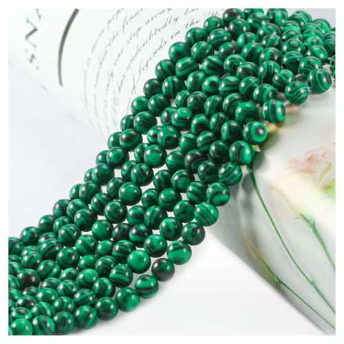 Naturstein Perlen Edelstein Perlen,60 Stück 6mm Malachite Naturstein Edelsteinperlen Polierte Runde Edelsteine Zum Auffädeln Edelsteine Steinperlen für Armbänder Ketten DIY Schmuck Basteln von Ouubuuy