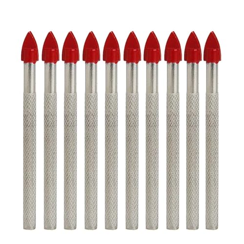 10-teiliges Bohrerset For Glasfliesen Und Keramik, 3/16 Zoll Schaft, Hartmetallspitze, Wurflochbohrer 10-teiliges Bohrerset For Glasfliesen Und Keramik, 3/16 Zoll Schaft, Hartmetallspitze, Wurflochbohrer von Ouxk