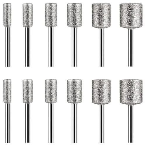 Steinschnitzset, 12-teiliges Diamant-Fräser-Set For Stein, Felsen, Glas, Keramik, Rotationswerkzeuge Steinschnitzset, 12-teiliges Diamant-Fräser-Set For Stein, Felsen, Glas, Keramik, Rotationswerkzeuge von Ouxk