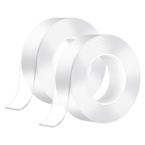 10M Doppelseitiges Klebeband Transparent extra Stark 2 Rollen Nano Double Sided Tape Teppich Klebeband doppelseitig Wasserfest Ablösbar für Familie,Küche,Auto oder Outdoor Spurlos Paste von Ouzionz