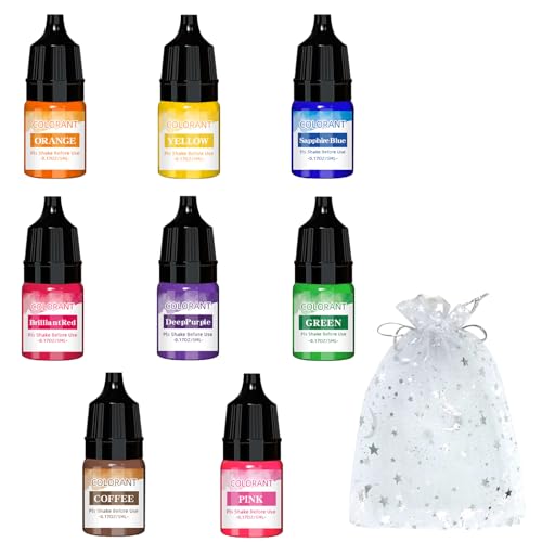 Ovaletta 8 Farben Seifenfarbe, Seife Selber Machen, Seifen Selber Machen Set für DIY Badebomben, Handgemachte Seifen, Soap, Schleim, Kunsthandwerk, Kerzenwachs, mit 4 Geschenktüten je-5ml von Ovaletta