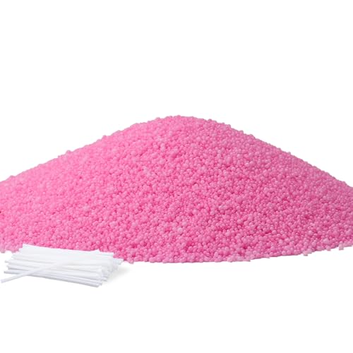 Ovaletta Kerzensand 800 g Rosa, Kerzensand mit Docht, Kerzenwachs, mit 20 Stück Kerzendocht (5 cm), Pflanzliches Wachs, Perlenwachs von Ovaletta