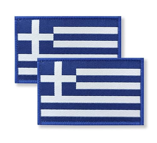 Overdecor Flaggen-Patch, taktischer Aufnäher, Klettverschluss, 2 Stück (Griechenland) von Overdecor