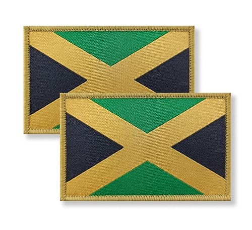 Overdecor Jamaika Jamaikanische Flagge Patch Taktische Militär Patches – Klettverschluss 2 Stück von Overdecor