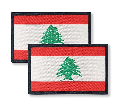 Overdecor Libanon libanesische Flagge, taktische Militär-Patches – Klettverschluss, 2 Stück von Overdecor