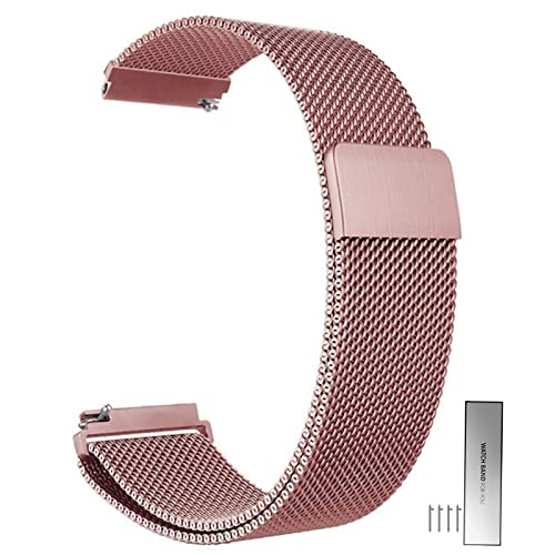 Overhil1s Uhrenarmband Edelstahl Mesh 14mm 16mm 18mm 20mm 22mm 24mm Ersatz Metall Armband Edelstahlarmband Mit Magnetverschluss Smartwatch Schnellverschluss Watch Uhren Ersatzband for Damen Herren von Overhil1s