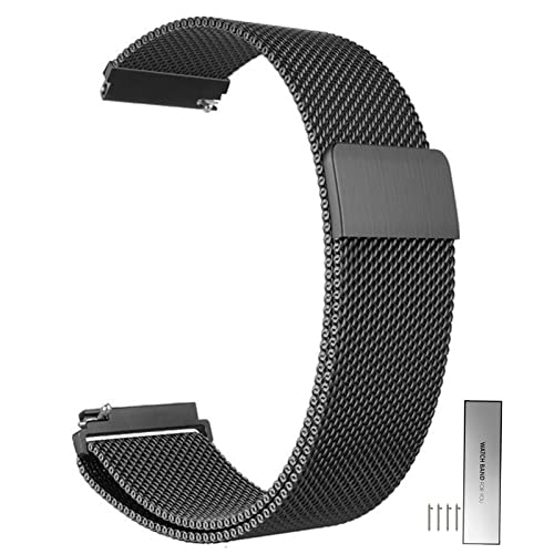 Overhil1s Uhrenarmband Edelstahl Mesh 14mm 16mm 18mm 20mm 22mm 24mm Ersatz Metall Armband Edelstahlarmband Mit Magnetverschluss Smartwatch Schnellverschluss Watch Uhren Ersatzband for Damen Herren von Overhil1s