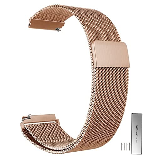 Overhil1s Uhrenarmband Edelstahl Mesh 14mm 16mm 18mm 20mm 22mm 24mm Ersatz Metall Armband Edelstahlarmband Mit Magnetverschluss Smartwatch Schnellverschluss Watch Uhren Ersatzband for Damen Herren von Overhil1s