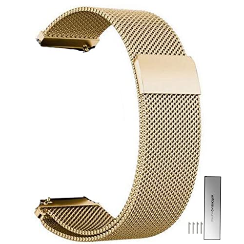 Overhil1s Uhrenarmband Edelstahl Mesh 14mm 16mm 18mm 20mm 22mm 24mm Ersatz Metall Armband Edelstahlarmband Mit Magnetverschluss Smartwatch Schnellverschluss Watch Uhren Ersatzband for Damen Herren von Overhil1s