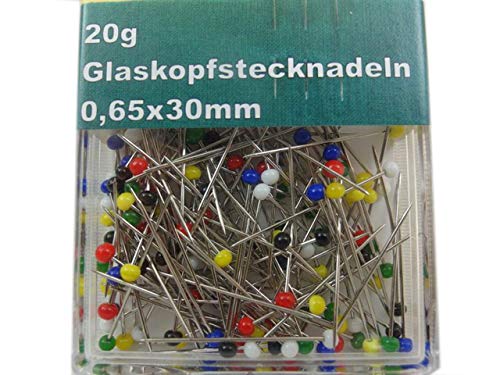 Ovinaht- Glaskopfstecknadeln 0,65 x 30 mm bunt / 20g von Ovinaht