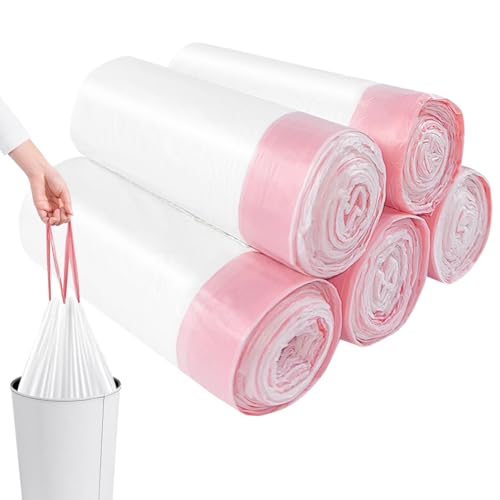 100pcs Mülltüten 10l, Mülltüten mit Zugband, Müllbeutel Hervorragende Tragfähigkeit, Mülltüten für Büro, Schlafzimmer, Toilette, Küche, Wohnzimmer (45 cm x 50 cm) von Ovtai