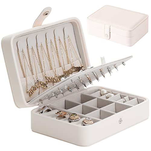 Owelth Reise Schmuckkästchen Klein, Schmuckaufbewahrung Reise für Damen PU-Leder, Mini Schmuckschatulle Schmuckkasten Mädchen Geschenk, Jewelry Organizer Reisen für Ringe, Ohrringe, Halskette von Owelth