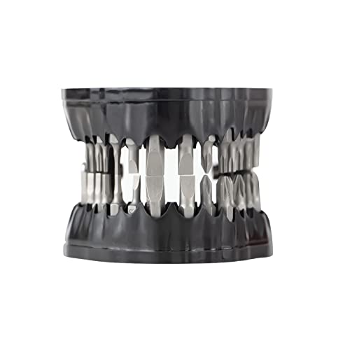 Denture Bohrer Bithalter Denture Drill Bit Holder mit 28 Bohrer zahnersatz bohrerhalter Zahnbohrerhalter Bohrerhalter für Prothesen (Schwarz) von Ownant