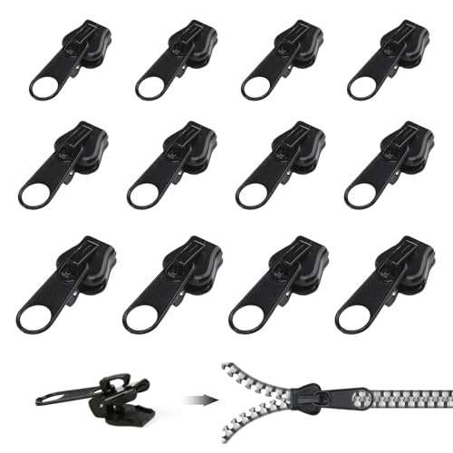 12 pcs Reißverschluss zipper Ersatz, Fix Reißverschluss Zipper, Zipper Pull Fixer, Reißverschluss Zieher, Ersatz Zipper für Reißverschluss, reißverschluss zieher reparatur für Jacken, Koffer, Ruckäcke von Ownkim