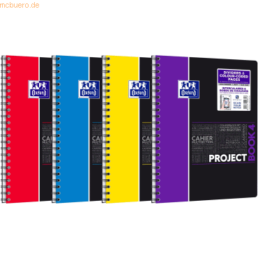 Oxford Projectbook Studium A4+ kariert 5mm 70 Blatt 90 g/qm Optik Pape von Oxford