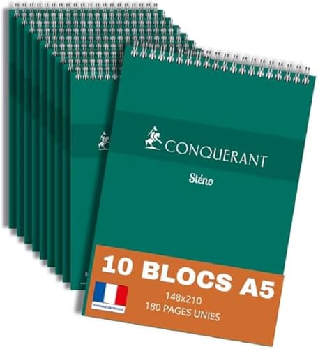 Hamelin Notizblock, 14,8 x 21 cm, 180 Blatt, Unisex, 10er-Pack von Conquérant