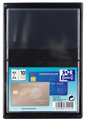 OXFORD 10 Hüllen für 10 Karten A4, PVC-Einband, Stärke 30/100, Schwarz von Oxford