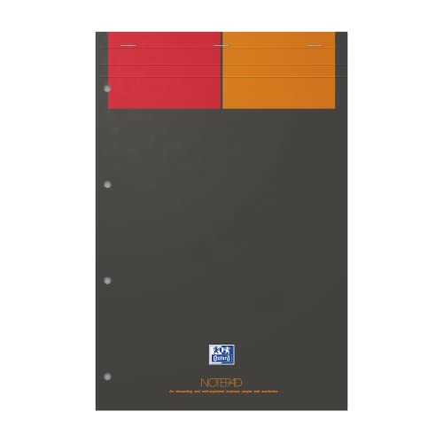 Oxford Notepad Interantional A4 Briefblock, kariert, 160 Seiten, 4fach gelocht von Oxford