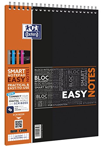 OXFORD 400019526 Easynotes Studium 5er Pack mit 4 Farben Digitaler Notizblock A4 kariert 80 Blatt von Oxford