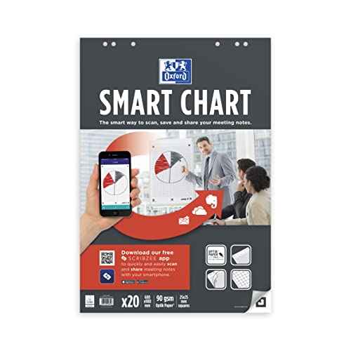 OXFORD Flipchartblock Smart Chart, 3er Pack, 68 x 98 cm, kariert von Oxford