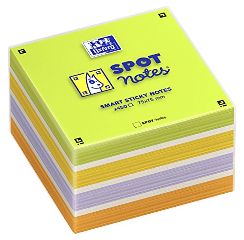 OXFORD Spot Notes Würfel Zettelblock, 75x75mm, 450 Blatt, bunt von Oxford