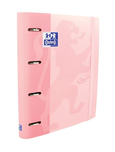 Oxford, Ordner 4 Ringe A4 Hardcover, Gummiverschluss, Ersatzgitter 5 x 5 und 5 farbige Bänder, Aufkleber-Blatt, Rosa Flamingo Touch von Oxford