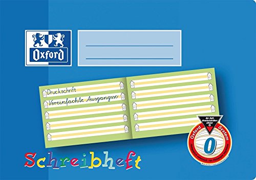 Oxford 100050105 Heft, A5 quer mit gelbem Mittelband, 16, robuster, abwischbarer Deckel von Oxford