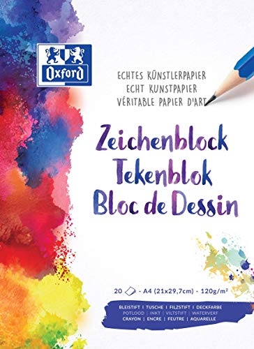 Oxford 100050321 Zeichenblocks und Skizzenbücher A4 20 Blatt 120g von Oxford