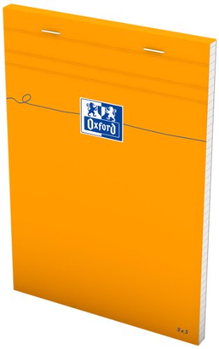 Oxford 100106280 Notizblock - Everyday A5, kariert, 80 Blatt, 80 g/m², 5-er Pack, orange von Oxford