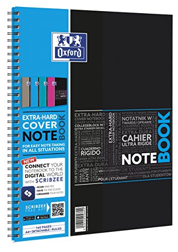 Oxford Notebook A4 Studium Hardcover Collegeblock liniert, 80 Blatt, 5 Stück mit 4 Farben von Oxford