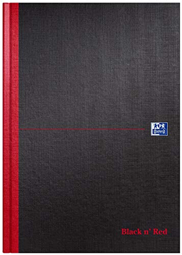 Oxford Black n' Red gebundenes Hardcover Notizbuch A4, Kladde, /m², kariert, 1 Stück von Oxford