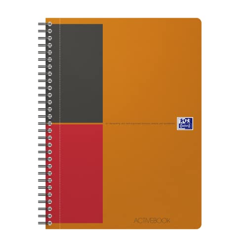 Oxford Activebook Interantional B5, liniert, 160 Seiten, versetzbares Register, Dokumententasche von Oxford