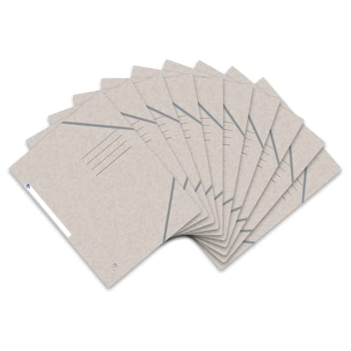 Oxford Top File + Eckspannermappe A4, extrastark aus Karton, beige, 10er Pack von Oxford